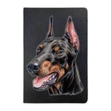 Cekuonline Doberman Desenli Deri Baskılı Evcil Hayvan Pet Kedi Köpek Pasaport Kılıfı Karnesi