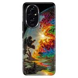 Cekuonline Honor 200 ile Uyumlu Kılıf, Dünyamız Temalı Desenli, Darbe Emici Silikon