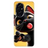 Cekuonline Honor 200 ile Uyumlu Kılıf, Fırlama Kedi Temalı Desenli, Darbe Emici Silikon