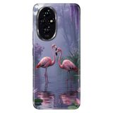 Cekuonline Honor 200 ile Uyumlu Kılıf, Flamingo Aşk Temalı Desenli, Darbe Emici Silikon