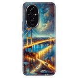 Cekuonline Honor 200 ile Uyumlu Kılıf, İstanbul Kolaj Temalı Desenli, Darbe Emici Silikon
