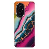 Cekuonline Honor 200 ile Uyumlu Kılıf, İzlanda Mermer Temalı Desenli, Darbe Emici Silikon