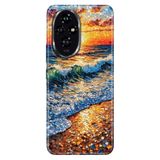 Cekuonline Honor 200 ile Uyumlu Kılıf, Kristal Deniz Temalı Desenli, Darbe Emici Silikon