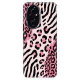 Cekuonline Honor 200 ile Uyumlu Kılıf, London Leopard Temalı Desenli, Darbe Emici Silikon