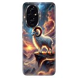Cekuonline Honor 200 ile Uyumlu Kılıf, Oğlak Burcu Temalı Desenli, Darbe Emici Silikon