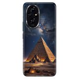Cekuonline Honor 200 ile Uyumlu Kılıf, Piramitler Temalı Desenli, Darbe Emici Silikon