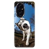 Cekuonline Honor 200 ile Uyumlu Kılıf, Şaşkın Husky Temalı Desenli, Darbe Emici Silikon