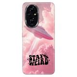Cekuonline Honor 200 ile Uyumlu Kılıf, UFO Temalı Desenli, Darbe Emici Silikon, Çok Renkli