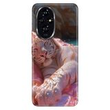 Cekuonline Honor 200 ile Uyumlu Kılıf, Yaldız Aslan Temalı Desenli, Darbe Emici Silikon