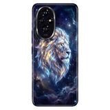 Cekuonline Honor 200 Pro ile Uyumlu Aslan Burcu Temalı Desenli Darbe Emici Silikon Kılıf, Çok Renkli