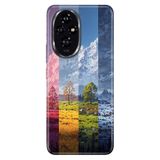 Cekuonline Honor 200 Pro ile Uyumlu Kılıf, 4 Mevsim Temalı Desenli, Darbe Emici Silikon