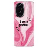 Cekuonline Honor 200 Pro ile Uyumlu Kılıf, Grateful Temalı Desenli, Darbe Emici Silikon
