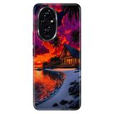 Cekuonline Honor 200 Pro ile Uyumlu Kılıf, Gün Batımı Jamaika Temalı Desenli, Darbe Emici Silikon