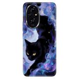 Cekuonline Honor 200 Pro ile Uyumlu Kılıf, Kedi Başgan Temalı Desenli, Darbe Emici Silikon