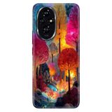Cekuonline Honor 200 Pro ile Uyumlu Kılıf, Lüks Orman Temalı Desenli, Darbe Emici Silikon