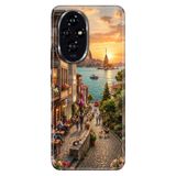 Cekuonline Honor 200 Pro ile Uyumlu Kılıf, Panoramik İstanbul Temalı Desenli, Darbe Emici Silikon