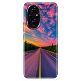 Cekuonline Honor 200 Pro ile Uyumlu Kılıf, Road to Holiday Temalı Desenli, Darbe Emici Silikon