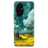 Cekuonline Honor 200 Pro ile Uyumlu Toscana Temalı Desenli Darbe Emici Silikon Kılıf, Çok Renkli
