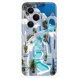 Cekuonline Honor 400 Pro ile Uyumlu Kılıf, Lux Santorini Temalı Desenli, Darbe Emici Silikon
