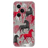 Cekuonline Honor 400 Pro ile Uyumlu Kılıf, Running Horses Temalı Desenli, Darbe Emici Silikon