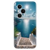 Cekuonline Honor 400 Pro ile Uyumlu Kılıf, Santorini Temalı Desenli, Darbe Emici Silikon