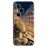 Cekuonline Honor 400 Pro ile Uyumlu Noel Temalı Desenli Darbe Emici Silikon Kılıf, Çok Renkli