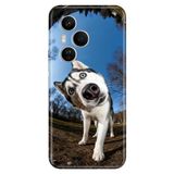 Cekuonline Honor 400 Pro ile Uyumlu Şaşkın Husky Temalı Desenli Darbe Emici Silikon Kılıf