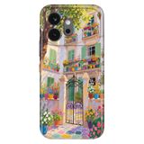 Cekuonline Honor 600 5G ile Uyumlu Kılıf, Fransız Balkon Temalı Desenli, Darbe Emici Silikon, Çok Renkli