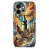 Cekuonline Honor 600 5G ile Uyumlu Kılıf, Galata Kulesi Temalı Desenli, Darbe Emici Silikon
