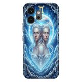 Cekuonline Honor 600 5G ile Uyumlu Kılıf, İkizler Burcu Temalı Desenli, Darbe Emici Silikon