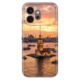 Cekuonline Honor 600 5G ile Uyumlu Kılıf, Kız Kulesi 34 Temalı Desenli, Darbe Emici Silikon