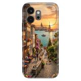 Cekuonline Honor 600 5G ile Uyumlu Kılıf, Panoramik İstanbul Temalı Desenli, Darbe Emici Silikon