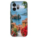 Cekuonline Honor 600 5G ile Uyumlu Silikon Kılıf, Lake Como Temalı Desenli, Darbe Emici, Çok Renkli