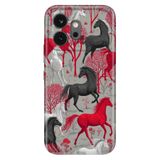 Cekuonline Honor 600 5G ile Uyumlu Silikon Kılıf, Running Horses Temalı Desenli, Darbe Emici, Çok Renkli