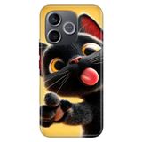 Cekuonline Honor 600 Lite ile Uyumlu Fırlama Kedi Temalı Desenli Darbe Emici Silikon Kılıf
