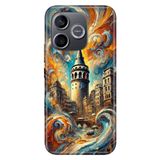 Cekuonline Honor 600 Lite ile Uyumlu Galata Kulesi Temalı Desenli Darbe Emici Silikon Kılıf