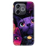 Cekuonline Honor 600 Lite ile Uyumlu Kılıf, Cat Portre Temalı Desenli, Darbe Emici Silikon, Çok Renkli