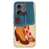 Cekuonline Honor 600 Lite ile Uyumlu Kılıf, Girl Have Fun Temalı, Silikon, Darbe Emici, Çok Renkli