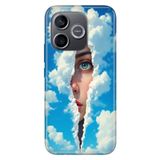Cekuonline Honor 600 Lite ile Uyumlu Kılıf, Girl On Cloud Temalı Desenli, Darbe Emici Silikon