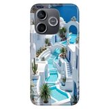 Cekuonline Honor 600 Lite ile Uyumlu Kılıf, Lux Santorini Temalı Desenli, Darbe Emici Silikon