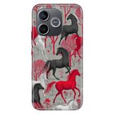Cekuonline Honor 600 Lite ile Uyumlu Kılıf, Running Horses Temalı Desenli, Darbe Emici Silikon