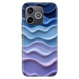 Cekuonline Honor 600 Lite ile Uyumlu Silikon Kılıf, Mavi Ton Temalı Desenli, Darbe Emici