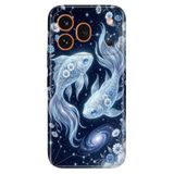 Cekuonline Honor 600 Pro 5G ile Uyumlu Balık Burcu Temalı Desenli Darbe Emici Silikon Kılıf, Çok Renkli