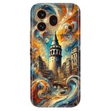 Cekuonline Honor 600 Pro 5G ile Uyumlu Kılıf, Galata Kulesi Temalı Desenli, Darbe Emici Silikon