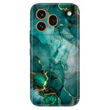 Cekuonline Honor 600 Pro 5G ile Uyumlu Kılıf, Green Marbles Temalı Desenli, Darbe Emici Silikon