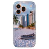 Cekuonline Honor 600 Pro 5G ile Uyumlu Kılıf, Miami Sahili Temalı Desenli, Darbe Emici Silikon