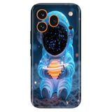 Cekuonline Honor 600 Pro 5G ile Uyumlu Kılıf, Minik Astronot Temalı Desenli, Darbe Emici Silikon