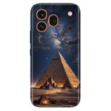 Cekuonline Honor 600 Pro 5G ile Uyumlu Kılıf, Piramitler Temalı Desenli, Darbe Emici Silikon