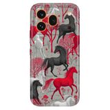 Cekuonline Honor 600 Pro 5G ile Uyumlu Kılıf, Running Horses Temalı Desenli, Darbe Emici Silikon