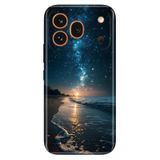 Cekuonline Honor 600 Pro 5G ile Uyumlu Kılıf, Sahilde Gece Temalı Desenli, Darbe Emici Silikon